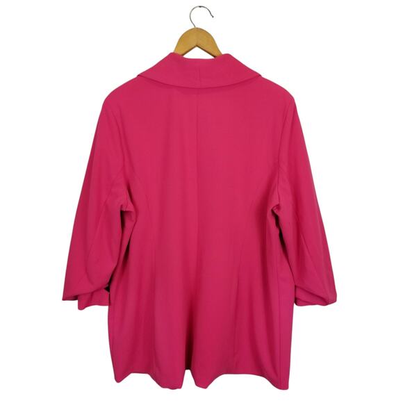 Dakota Blue NWT Women's Pink Crepe Lined Open Front Blazer Size XXL - Picture 3 of 9